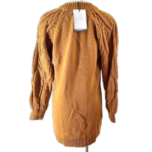 NWT Who What Wear Rust Chunky Cable Knit Sweater Dress Small - Picture 6 of 7